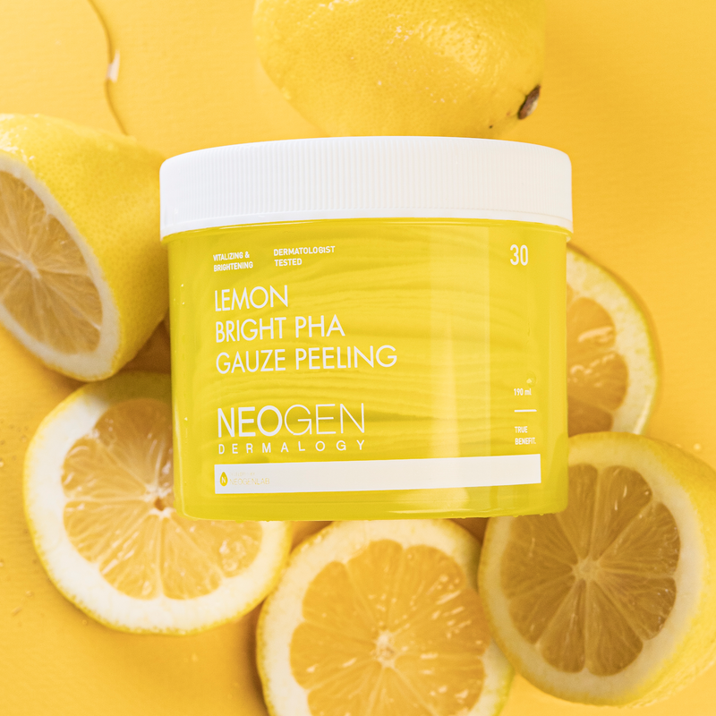 DERMALOGY LEMON BRIGHT PHA GAUZE PEELING 190ML (30 PADS)