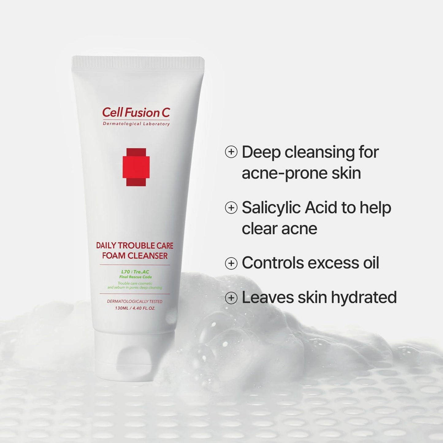TRE.AC Daily Trouble Care Foam Cleanser - 130ml