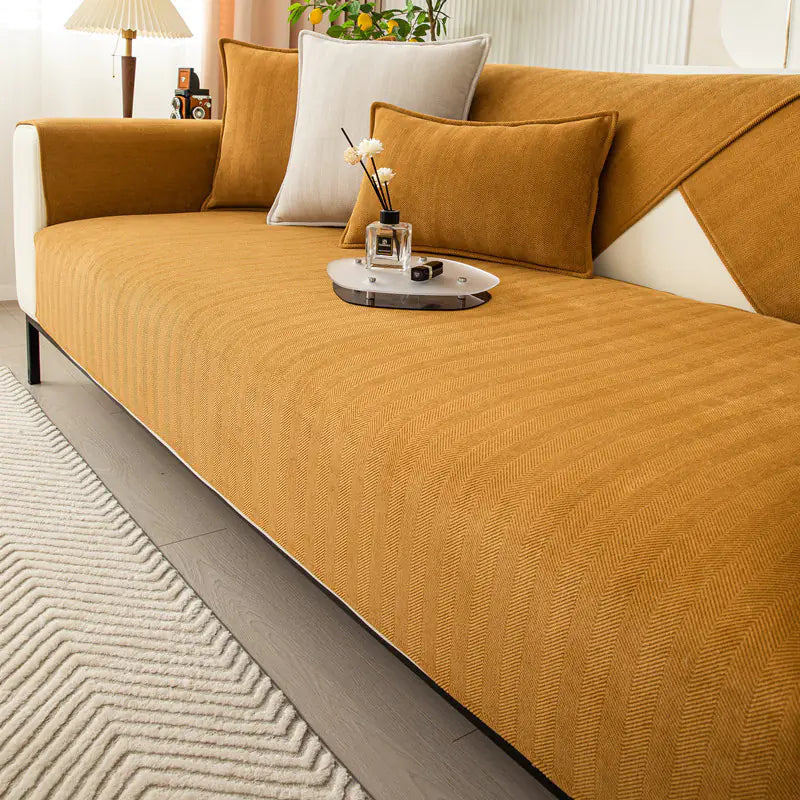 Universal Chenille Sofa Cover with Non-Slip Design