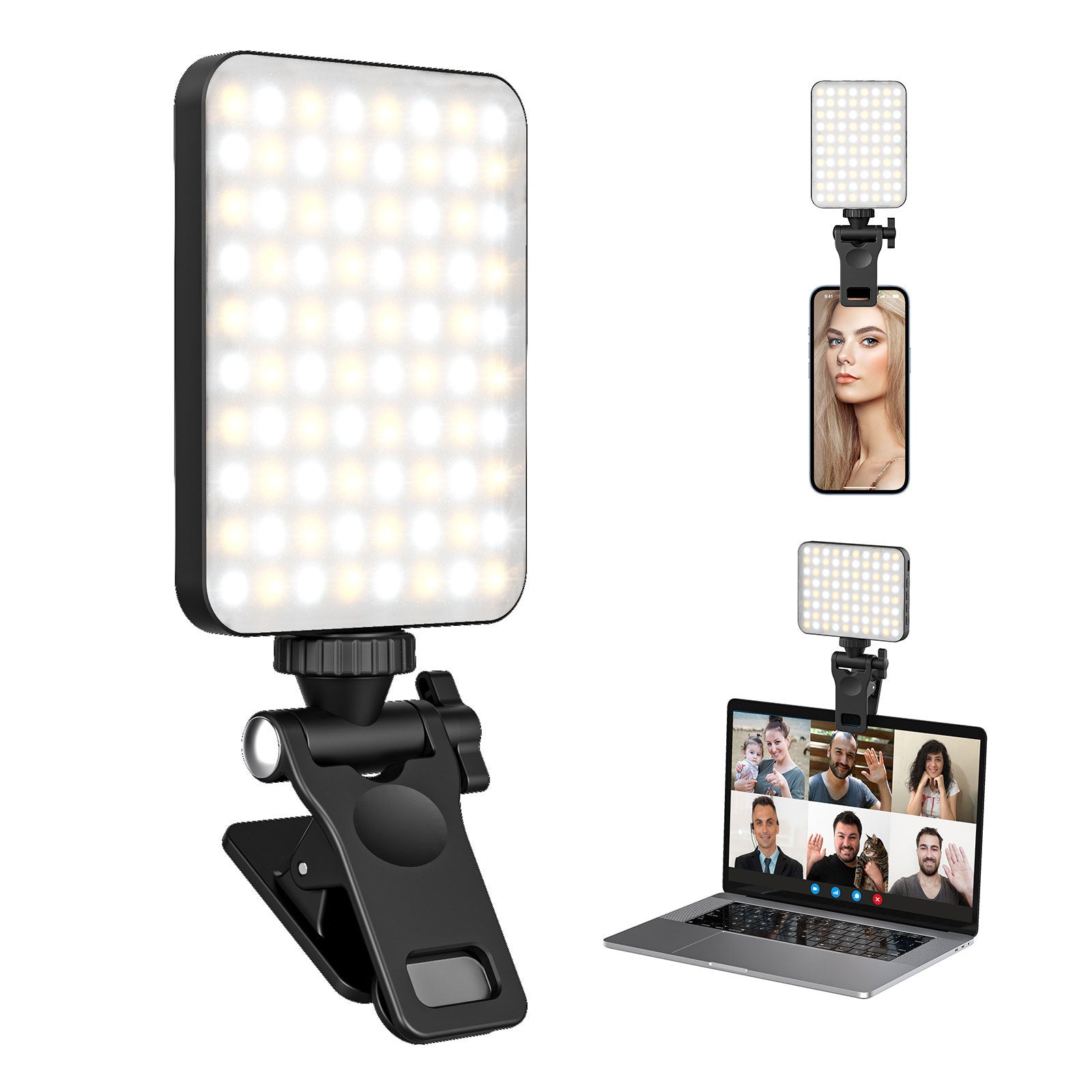 Live Streaming Fill Light for Mobile & Tablet, Portable LED Ring Light with Adjustable Brightness for Vlogging, TikTok & Video Recording