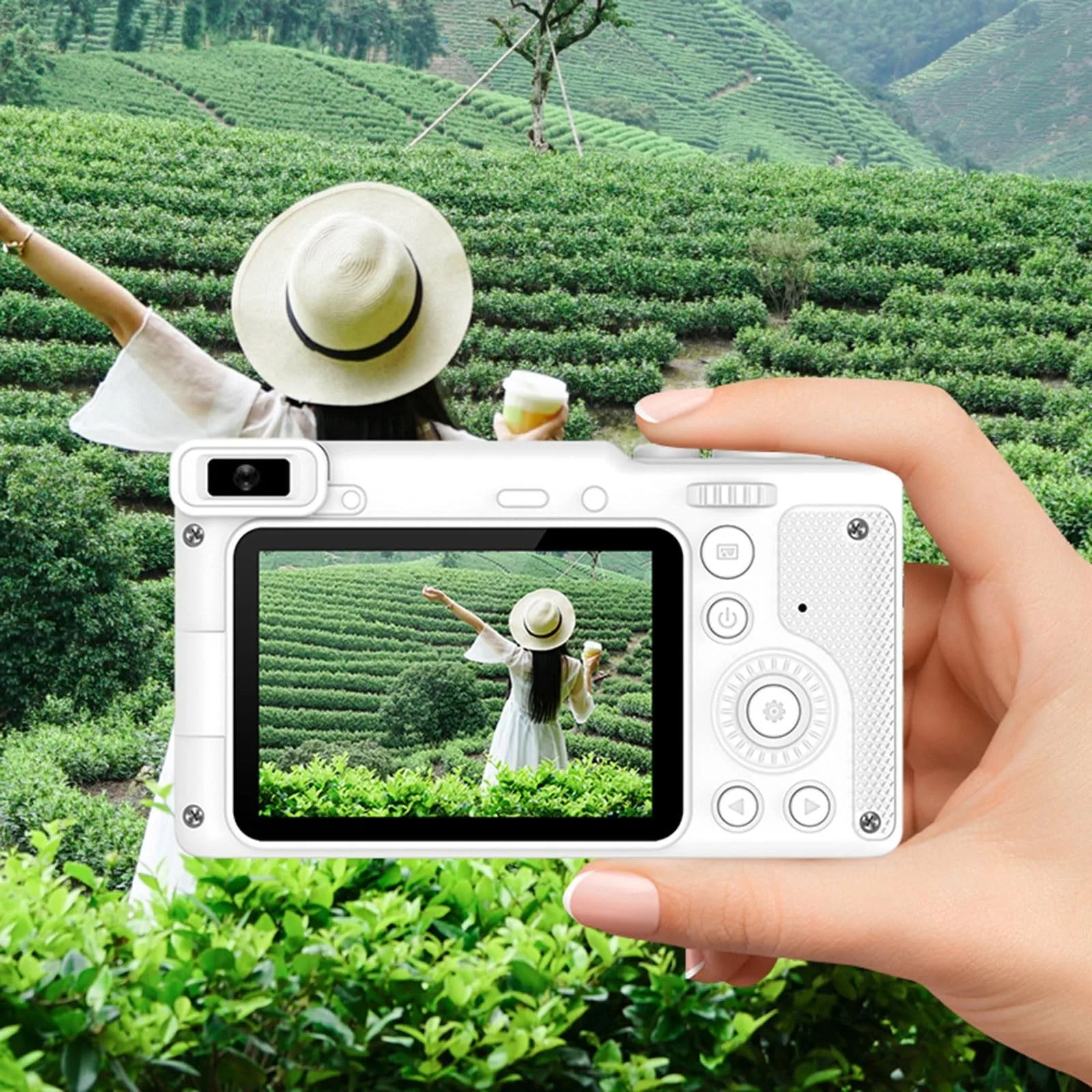 1080p Digital Camera with 40MP Front & Rear Lens, 8X Digital Zoom, Video Recording Student Camera with Bracket, Perfect Gift for Children