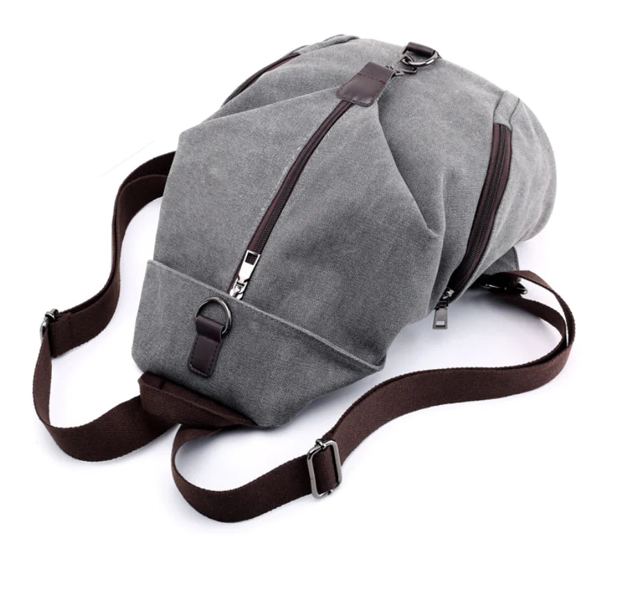 College Style Canvas Backpack and Tote Bag