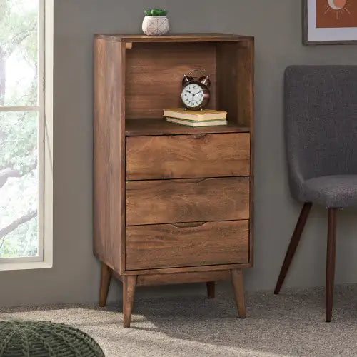 Wooden Three Bucket Cabinet