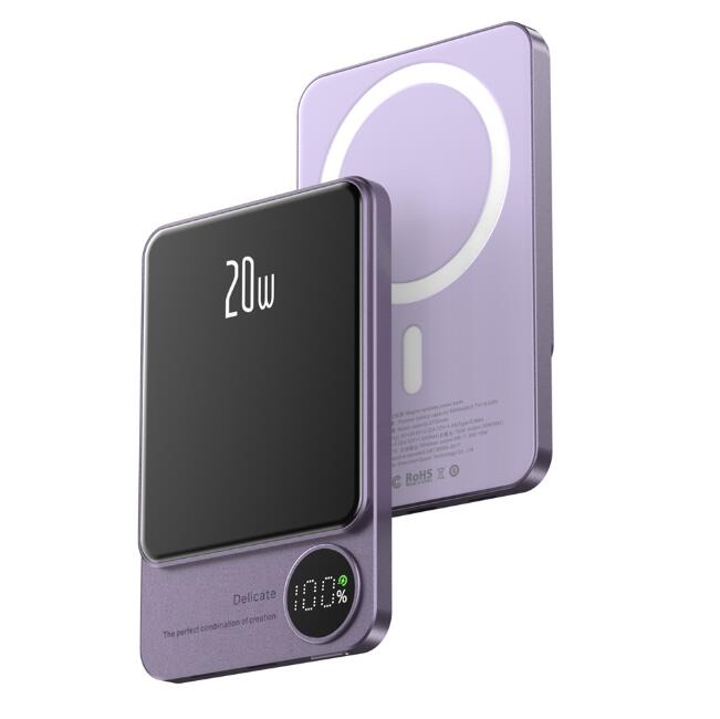 10000mAh MagSafe Magnetic Power Bank PD20W 15W Wireless Fast Charger, External Auxiliary Battery Pack for iPhone 15/14/13