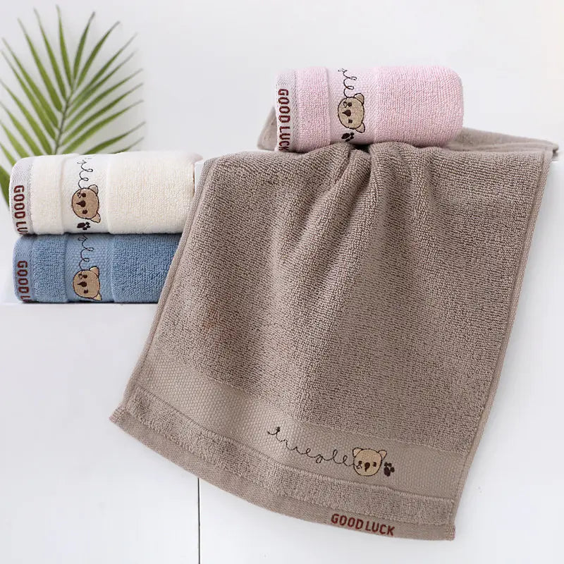 Soft Coral Velvet Cartoon Baby Bath Towel