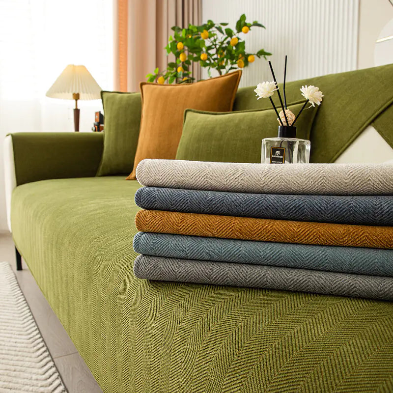 Universal Chenille Sofa Cover with Non-Slip Design