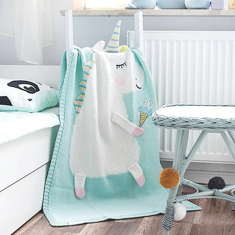 Unicorn Handmade Yarn Blanket for Kids