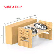Folding Double Bowl Dog Feeder in Stainless Steel