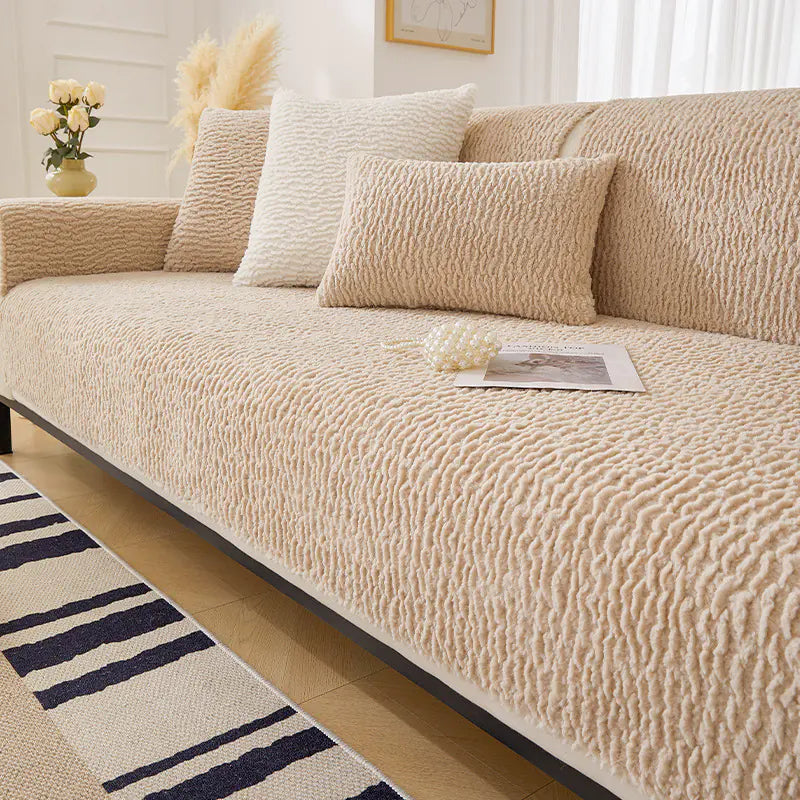 Fleece Sofa Cushion Cover for All Seasons (European Style)