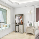 Compact Gray Closet Organizer with Drawers