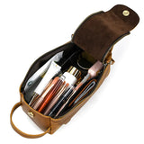Genuine Leather Retro Wash Bag for Men and Women